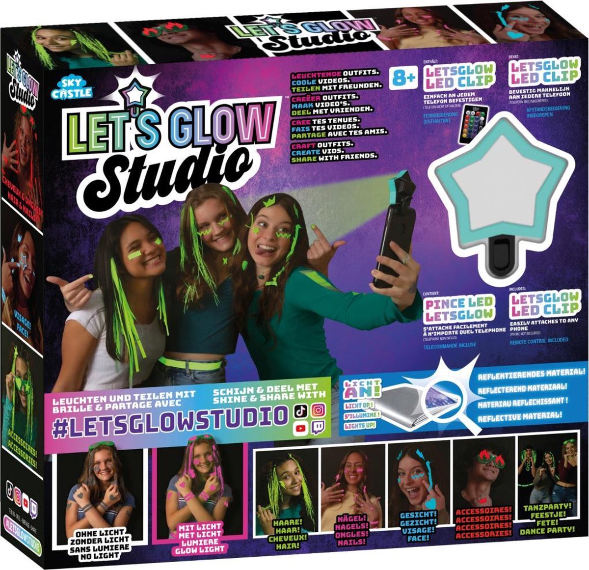 Lets Glow Studio - Complete Set - DIY Influencer Video Creator Kit - Voor Tiktok, Instagram en YouTube Video creatie - 16 Kleuren LED Licht